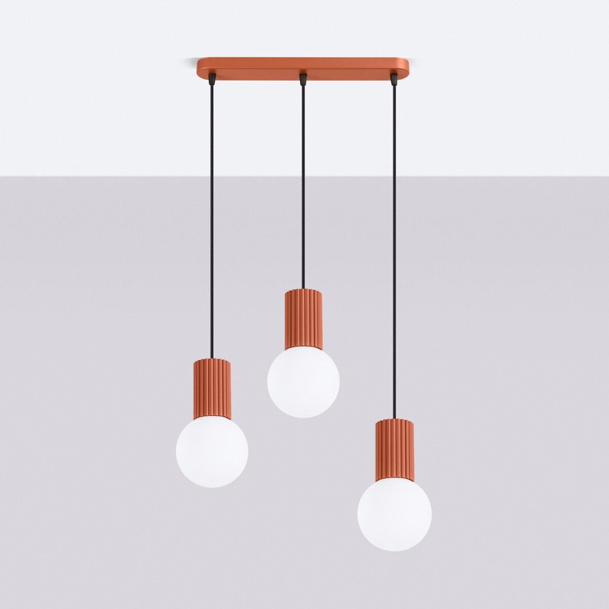 Lampa wisząca HALO 3L ochra czerwona