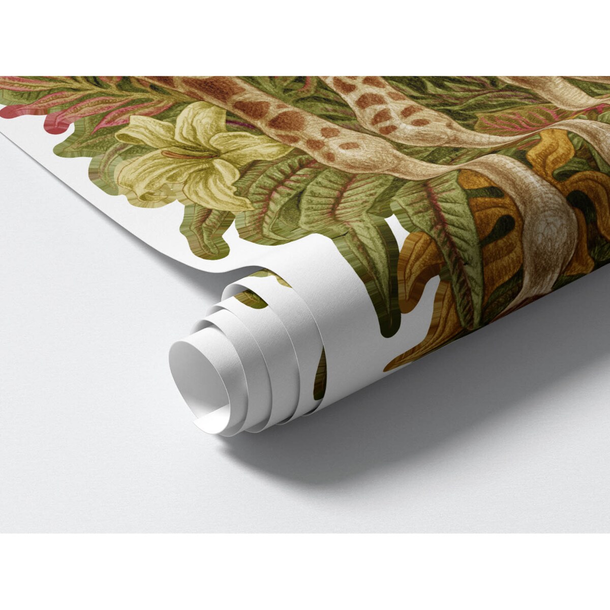 Zestaw naklejek na ścianę, Dzikie zwierzęta roślinność, 60cm