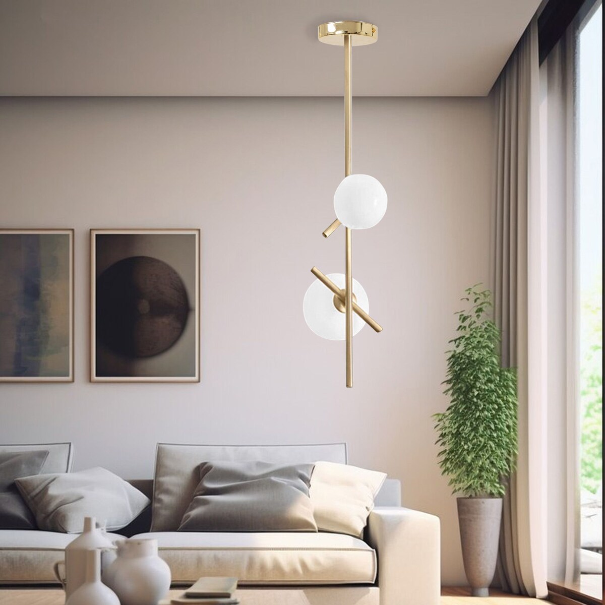 Lampa sufitowa wisząca złota 2xG9 APP1666-2CP Gold