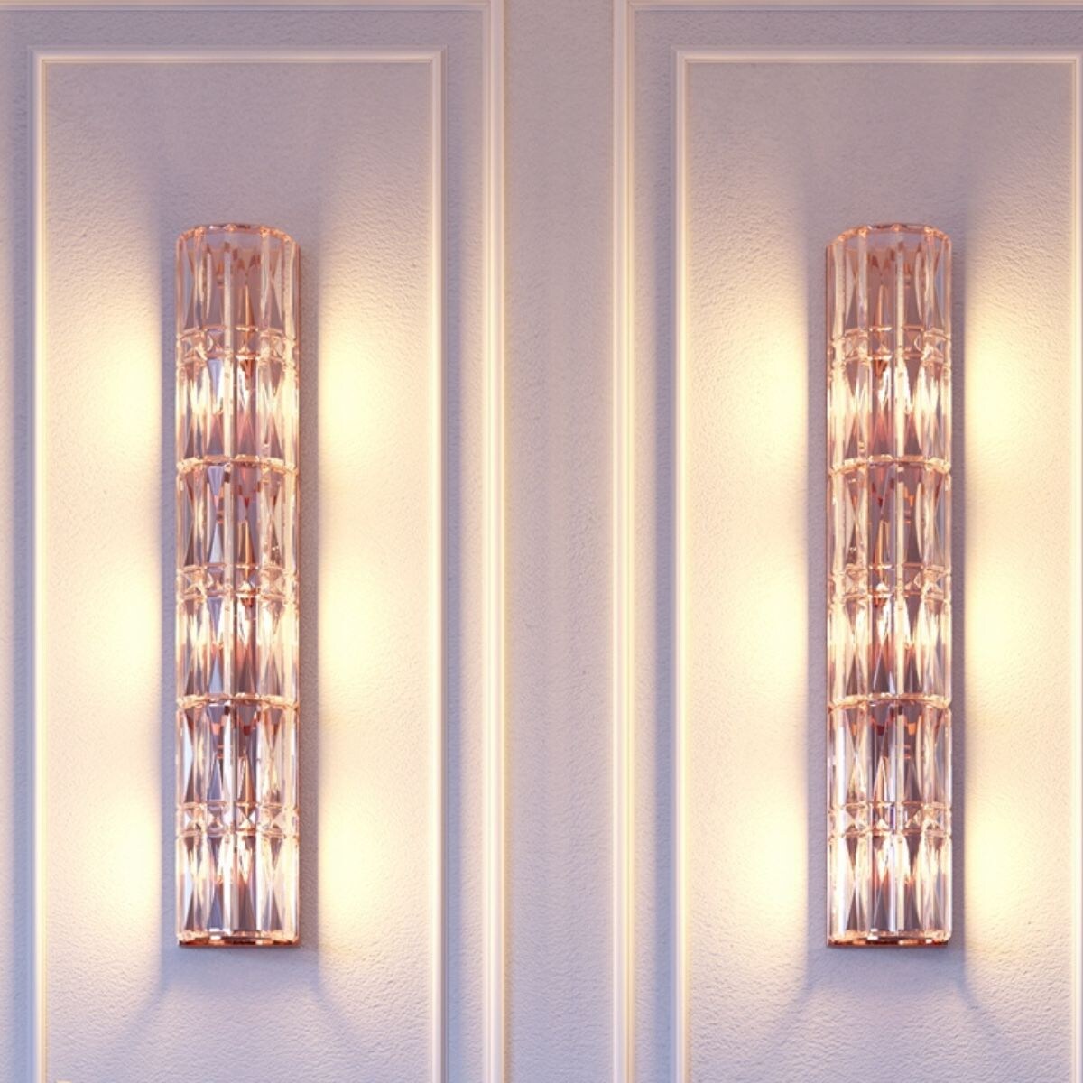 Kinkiet podłużny tuba Facet MOD094WL-03G Maytoni kryształowy złoty