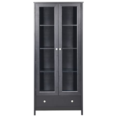 Witryna ze szklaną gablotą czarna NORNALUP