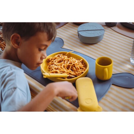 THE COTTON CLOUD sztućce w silikonowym pokrowcu, Koala / Mustard