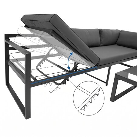 ZESTAW MEBLI OGRODOWYCH narożnik sofa stolik komplet NA OGRÓD TARAS leżanka