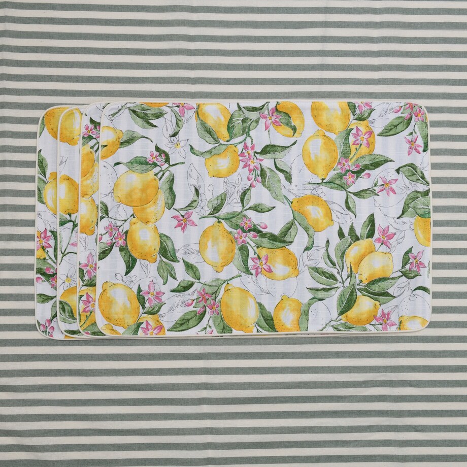 Podkładki dwustronne Lemonade & Stripes - 4 sztuki
