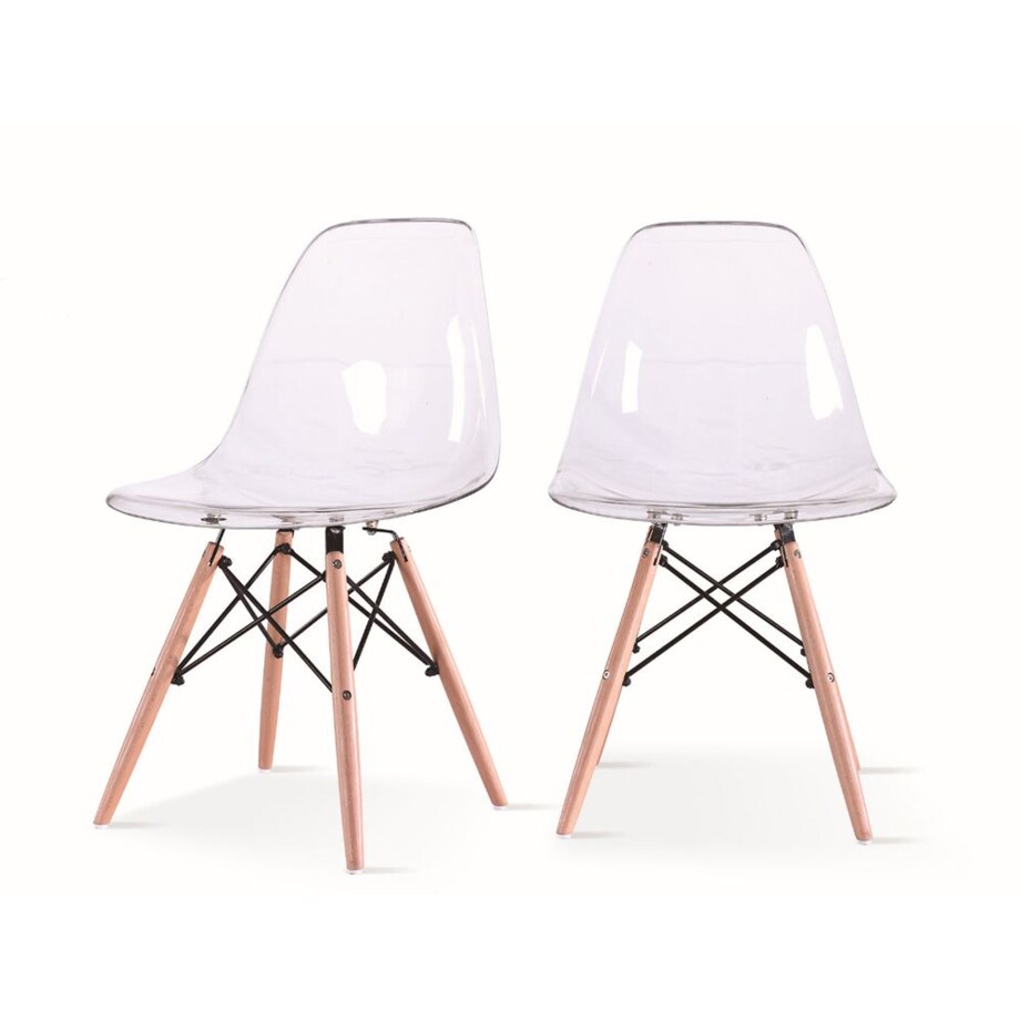 Krzesło Ice Wood Arm 132-DPC przezroczyste drewniane