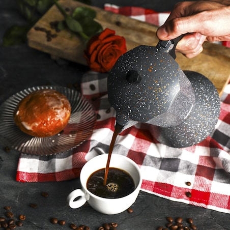 Kawiarka espresso 450ml 9 filiżanek szara KLAUSBERG