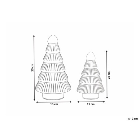 Zestaw 2 figurek dekoracyjnych FLAREN Choinka 20/25 cm Beżowy