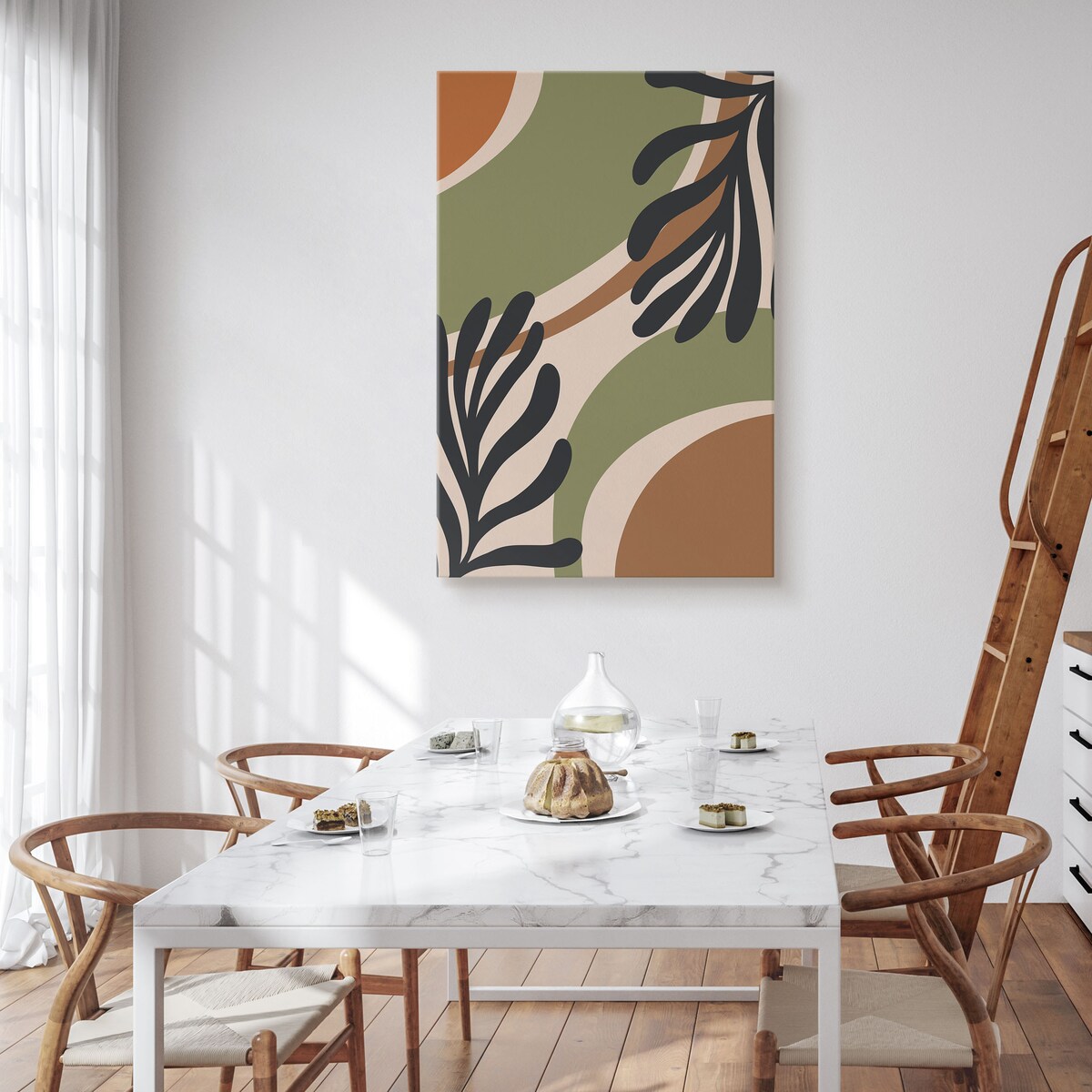 Obraz Abstrakcyjne Liście W Stylu Boho 30x40cm