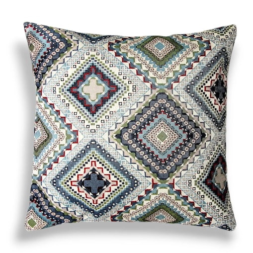 Poduszka gobelinowa w kratkę 45x45 Keto niebieska