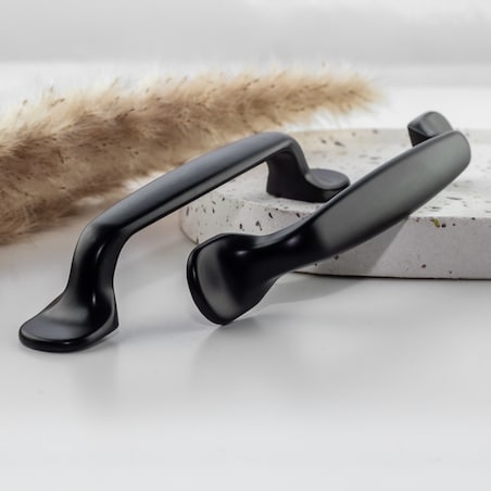 10x Uchwyt meblowy elegancki czarny 128 mm zestaw do mebli 10 szt