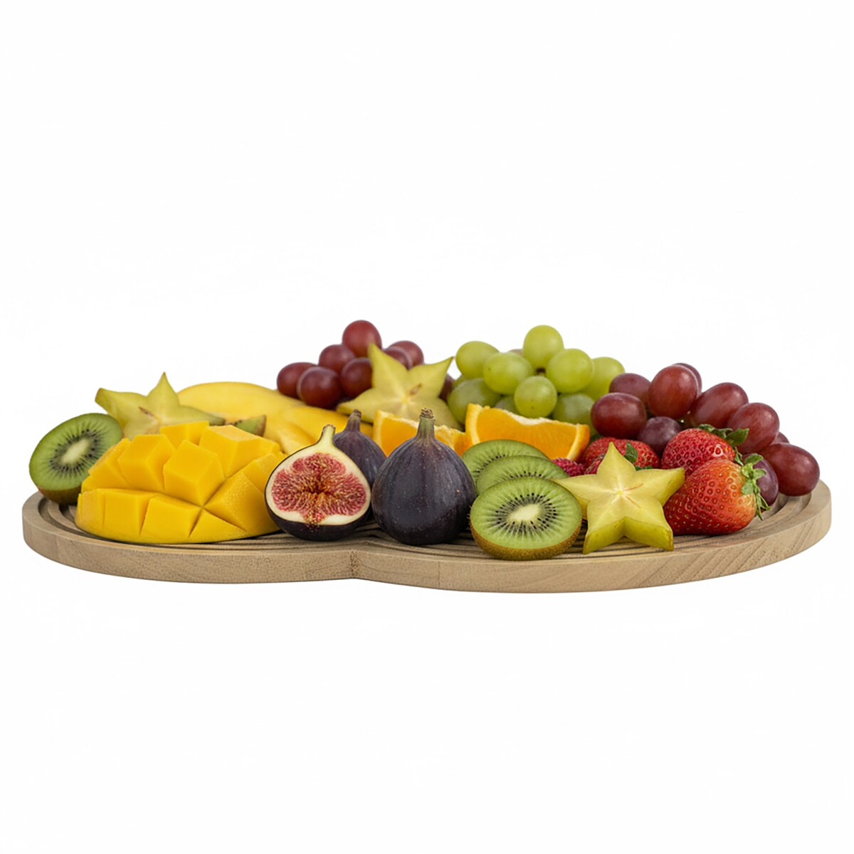 Deska Do Serwowania Drewniana Duża Okrągła Kuchenna Solidna 48X33 Cm Brązowa (Dwa Koła)