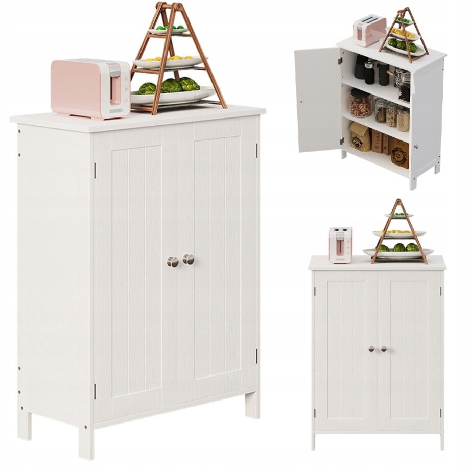 Szafka regał komoda łazienka przedpokój loft 2 drzwi biała wysoka 80 cm