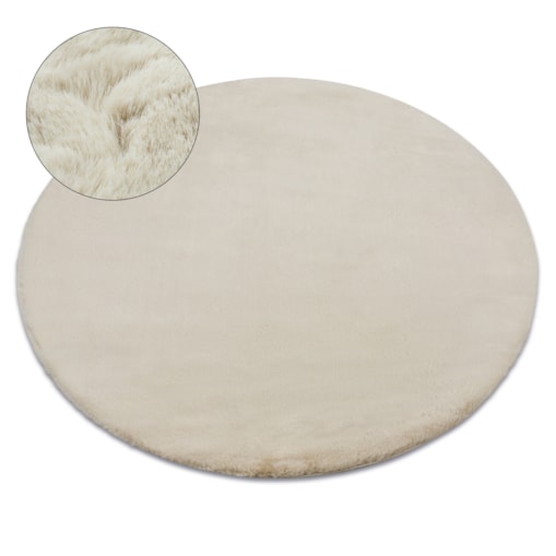 Dywan BUNNY koło beż IMITACJA FUTRA koło 80 cm