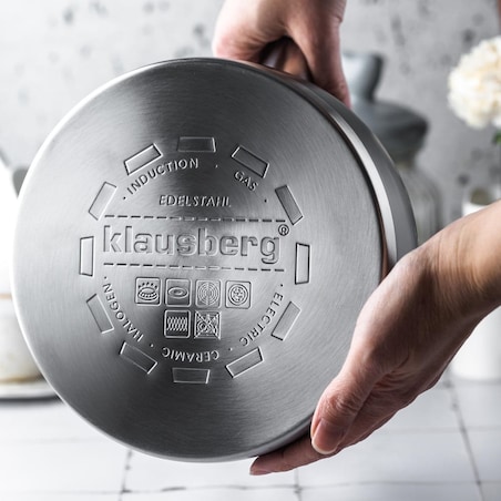 Czajnik stalowy z gwizdkiem 3.0L z grubym dnem czarny KLAUSBERG