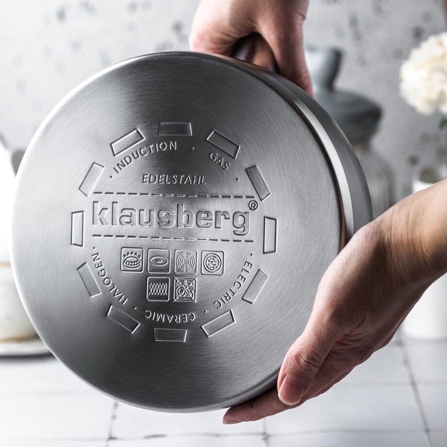 Czajnik stalowy z gwizdkiem 3.0L z grubym dnem czarny KLAUSBERG