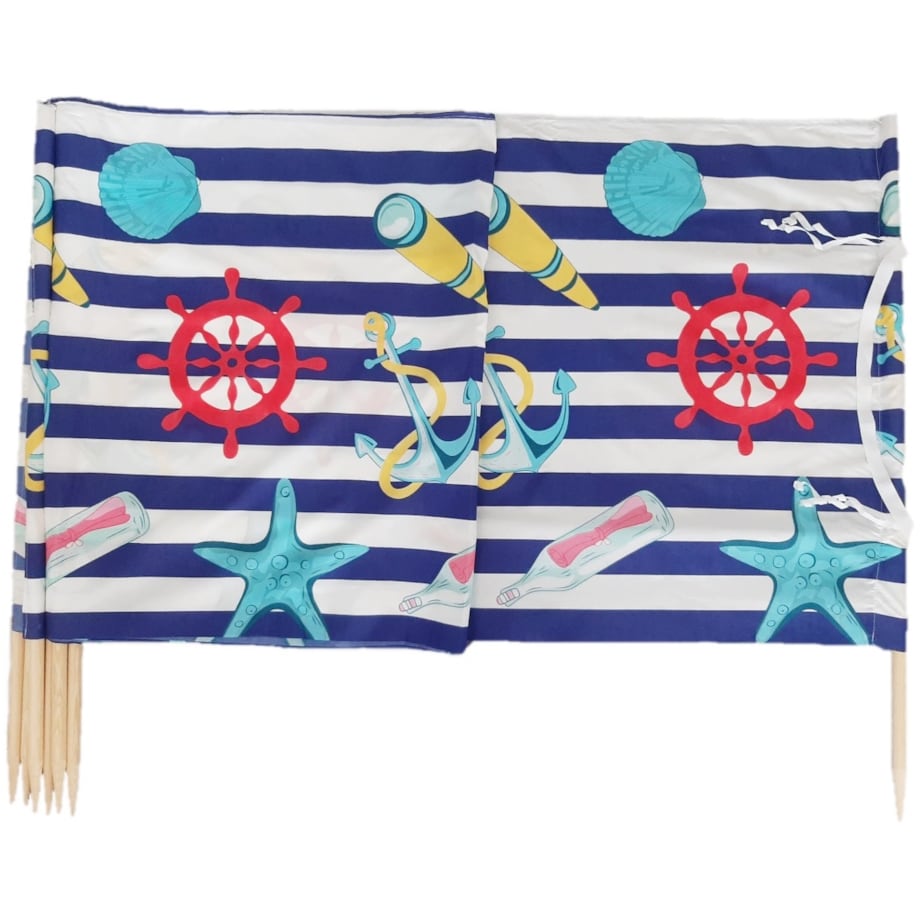 Parawan Plażowy Zasłona 10 M Na Plażę Składany Letni Morski W Paski