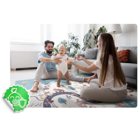 Mata piankowa edukacyjna składana dla dzieci 150x200 pianka xpe Nukido