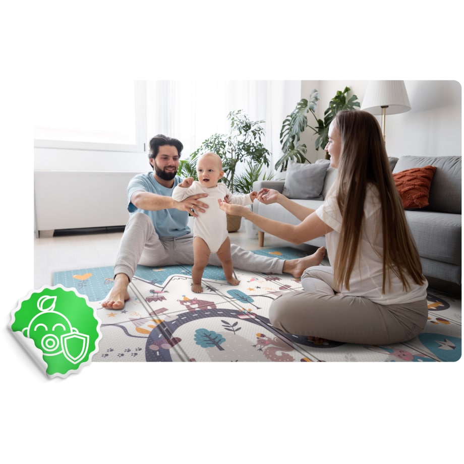 Mata piankowa edukacyjna składana dla dzieci 150x200 pianka xpe Nukido