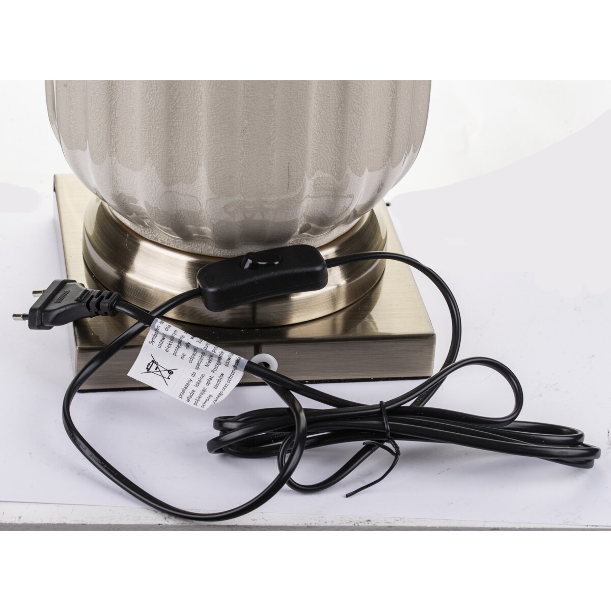 Lampa ceramiczna 91x45x45 cm beżowa DIGOMI