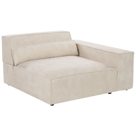 Sofa modułowa 2-osobowa welurowa beżowa HELLNAR