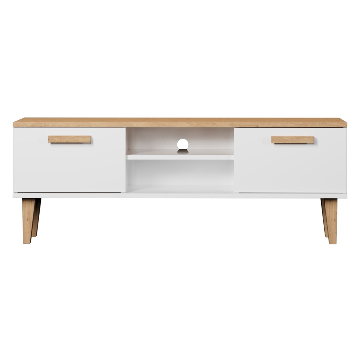 Szafka RTV Denver 120 biały & hikora