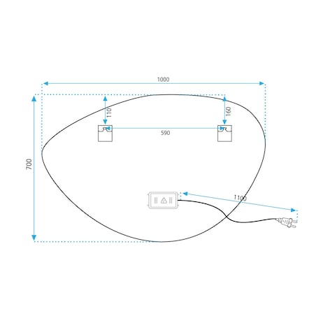 Lustro ścienne LED 70x100cm z Bluetooth FOG