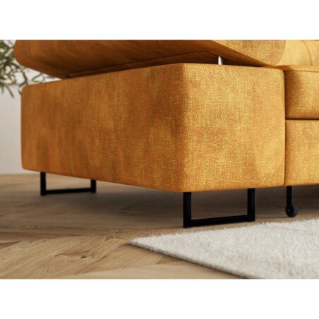 Narożnik ALEX regulowane zagłówkami, prawostronny-tkanina Terra musztardowy