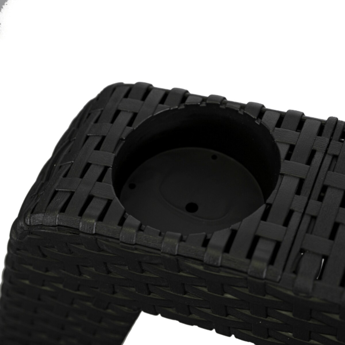 Narożnik Kanapa Rattanowa Ławka Ogrodowa Na Taras Ogród Czarna INDIANA