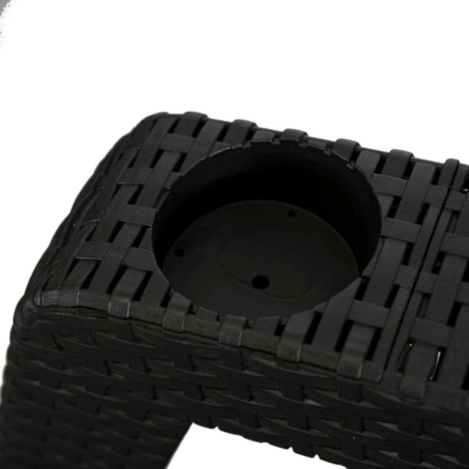 Narożnik Kanapa Rattanowa Ławka Ogrodowa Na Taras Ogród Czarna INDIANA