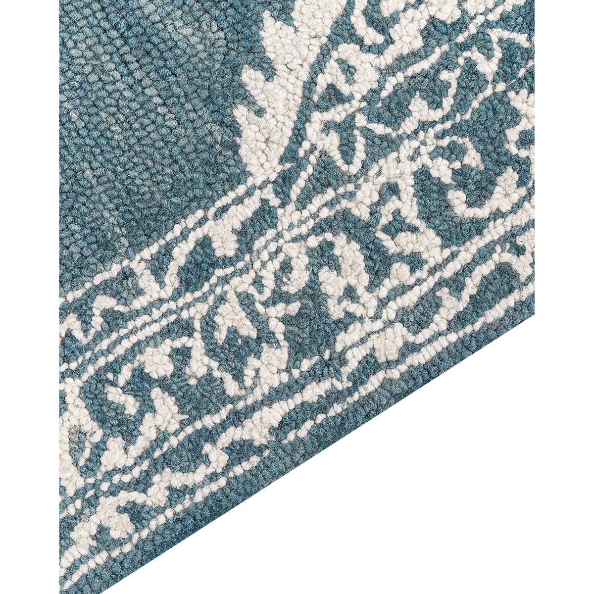 Dywan wełniany 140 x 200 cm biało-niebieski GEVAS