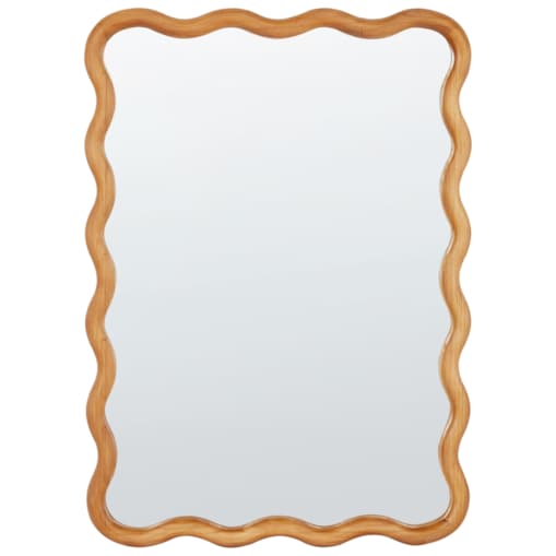 Drewniane lustro ścienne 50 x 72 cm jasne drewno BEFFES