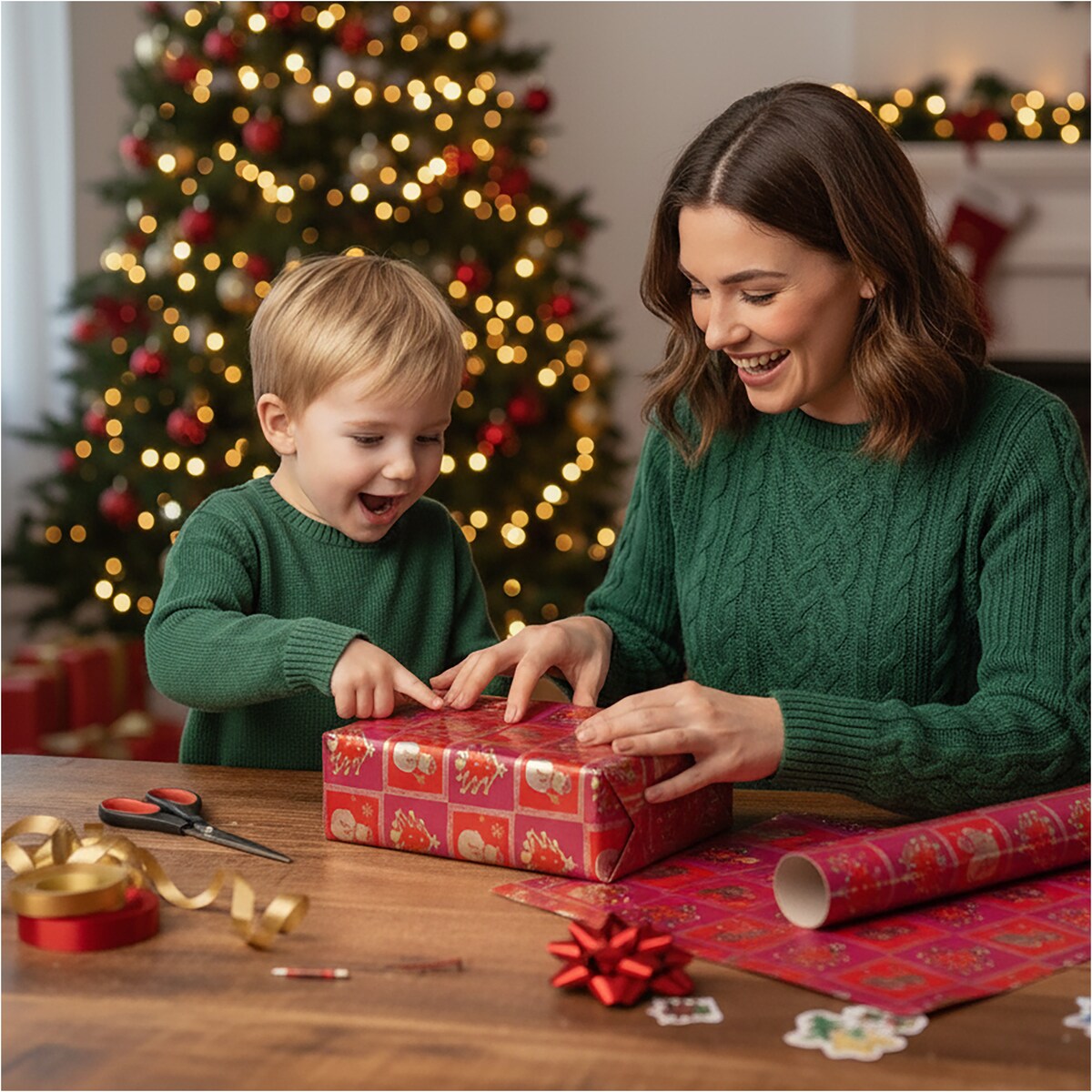 Papier Prezentowy Do Pakowania Prezentów 25 m MEGAROLKA Świąteczny Do Paczek Boże Narodzenie Ozdobny