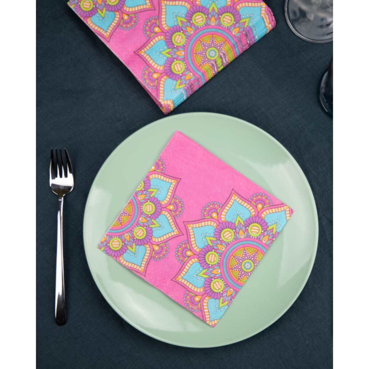 Serwetki stołowe Renova Mandala różowe 20 szt