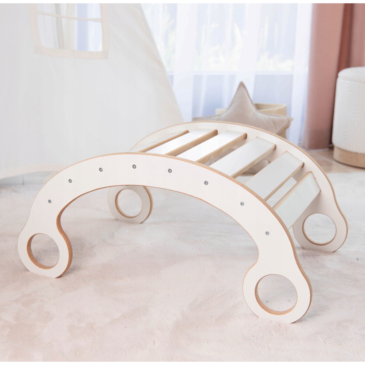 Bujak Montessori deska balansowania Poduszka Róż CERTYFIKAT 74 cm