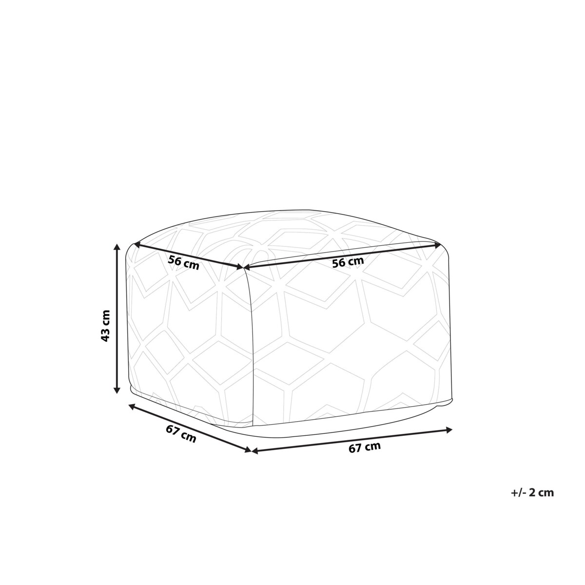 Puf 67 x 67 cm beżowy MAMALA