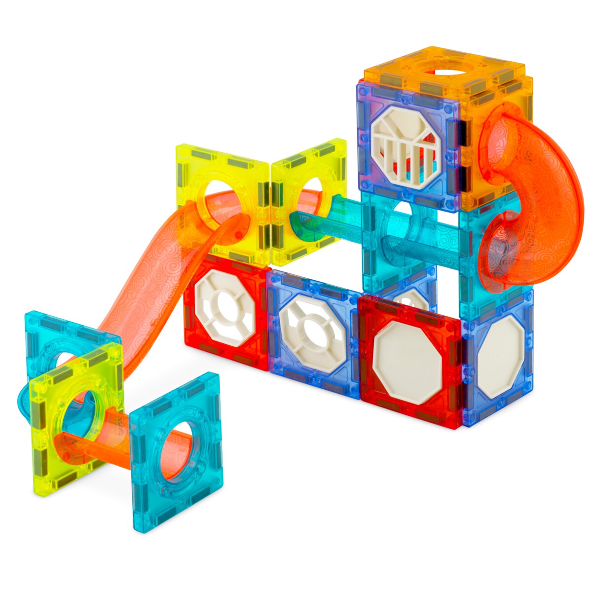 Klocki magnetyczne edukacyjne konstrukcyjne 3d Ricokids zestaw z naklejkami