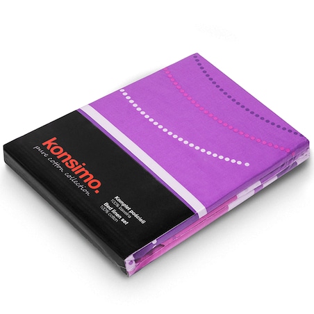 DANAUS komplet pościeli z bawełny, 160x200, różowy/fioletowy