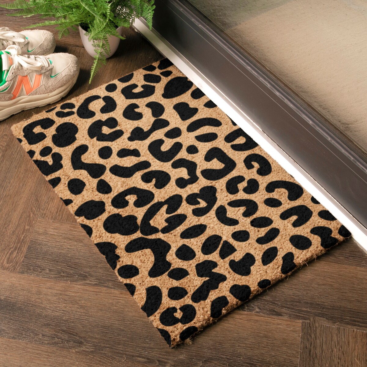 Leopard print doormat