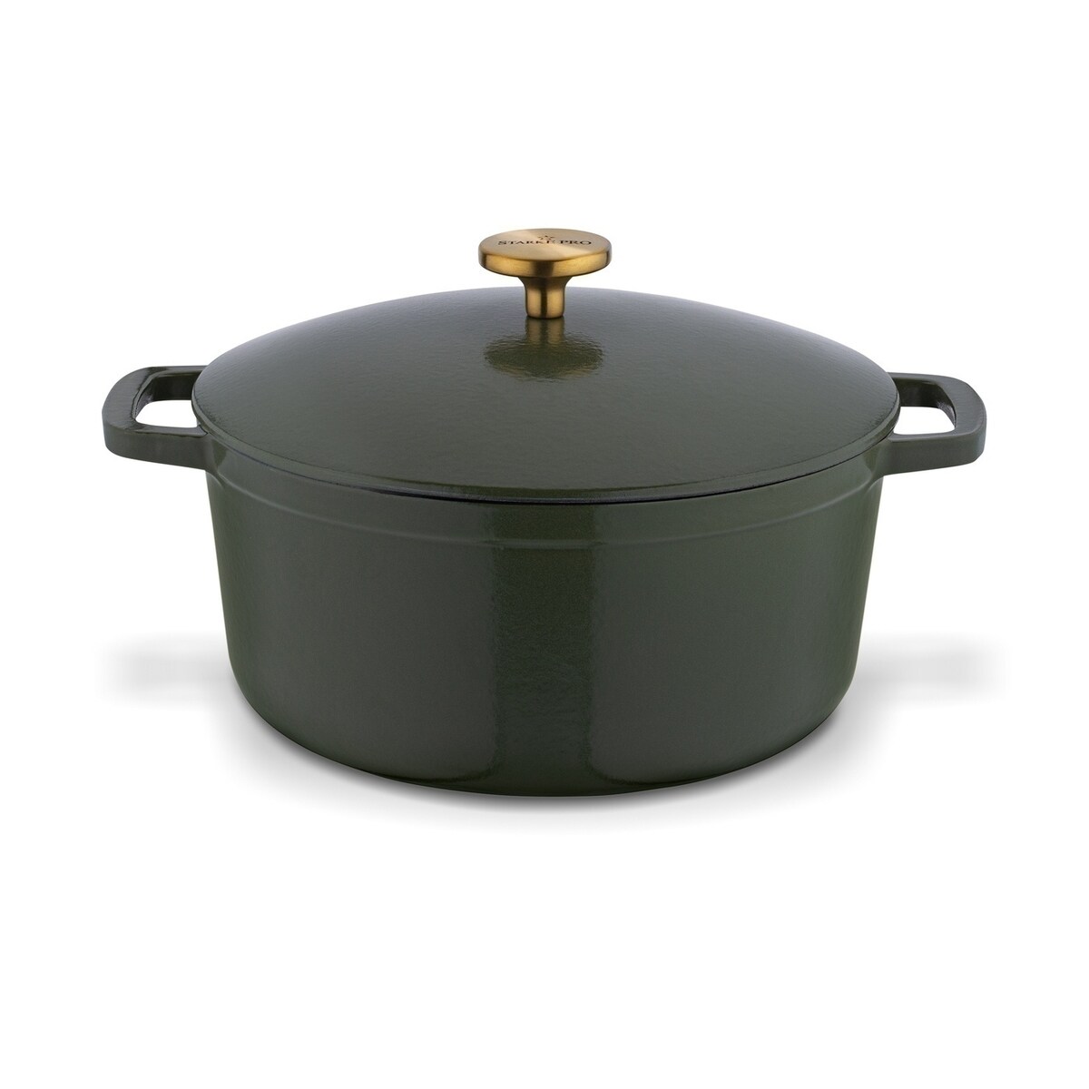 Gęsiarka żeliwna emaliowana brytfanna garnek 5 L okrągła ZIELONA na święta