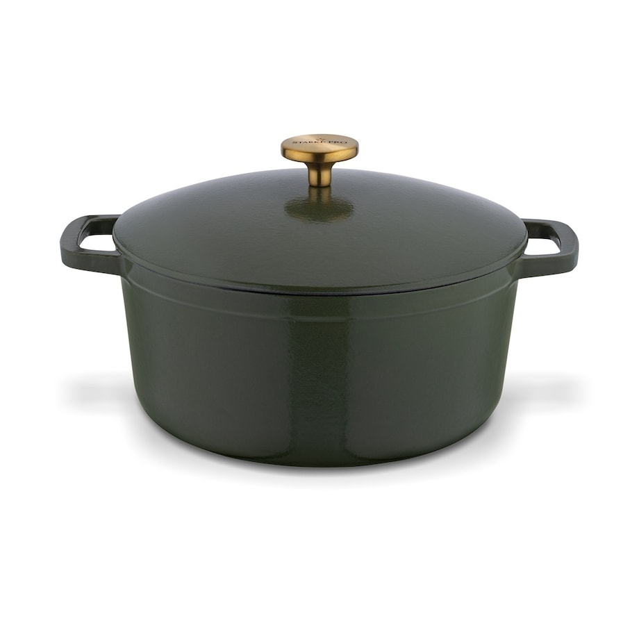 Gęsiarka żeliwna emaliowana brytfanna garnek 5 L okrągła ZIELONA na święta