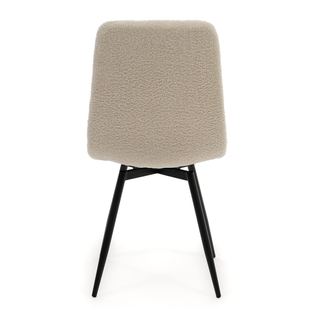 Krzesło tapicerowane obrotowe do salonu ARCO jasnobeżowy boucle