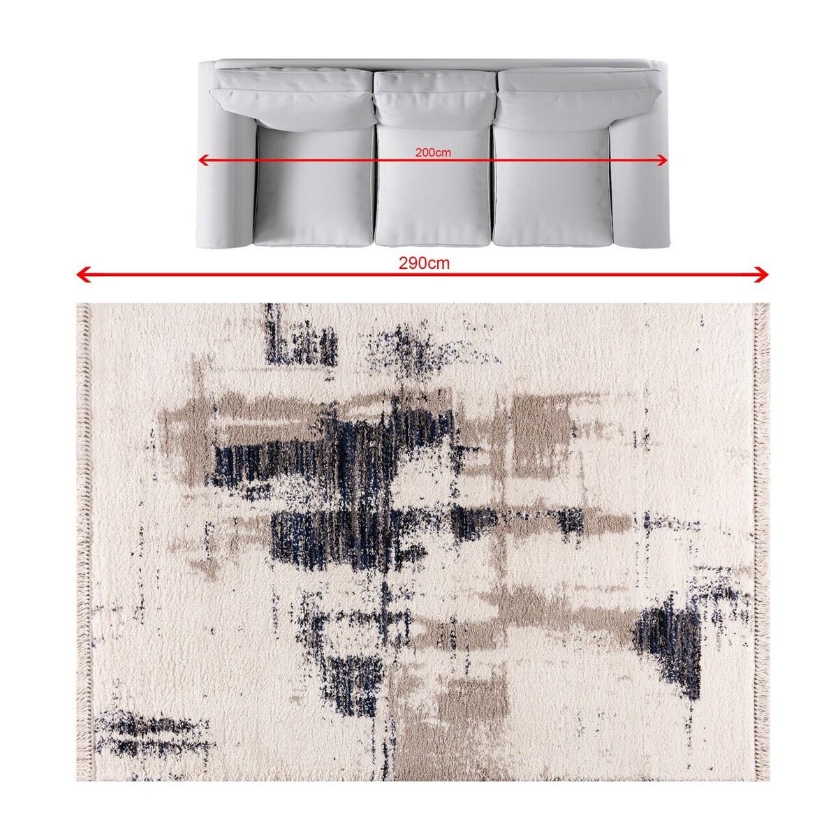 Dywan Boho cream/sailor blue 200x290cm, 200 x 290cm