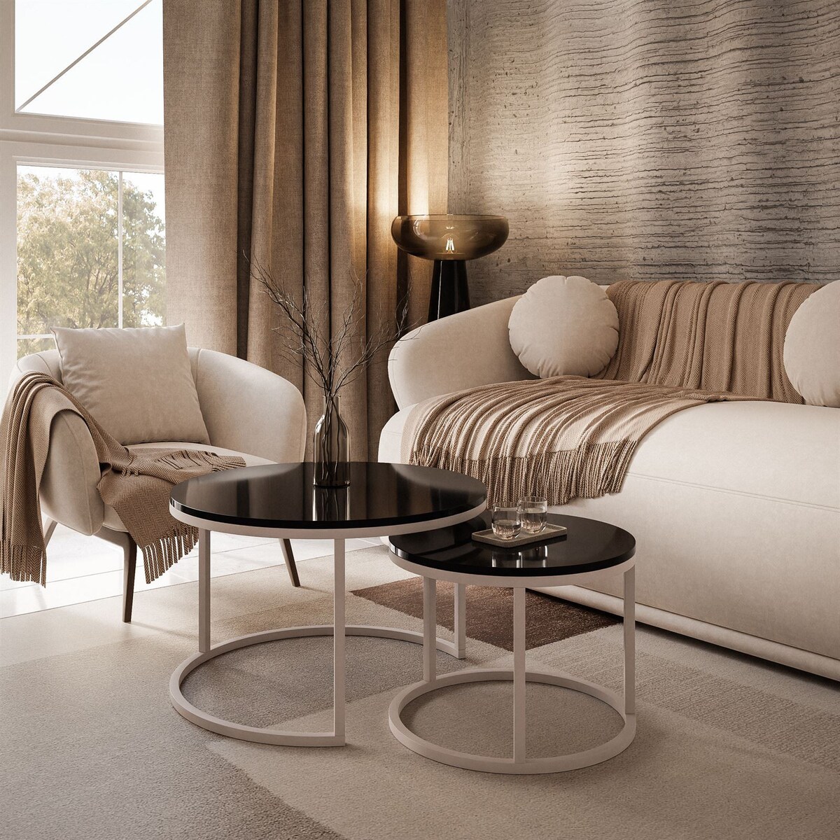 Stolik CIRI 2w1 kaszmir czarny połysk