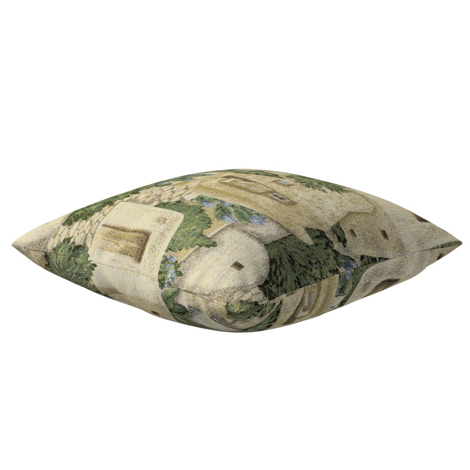 Poszewka Kinga na poduszkę 50x50 piaskowo-zielony motyw śródziemnomorski