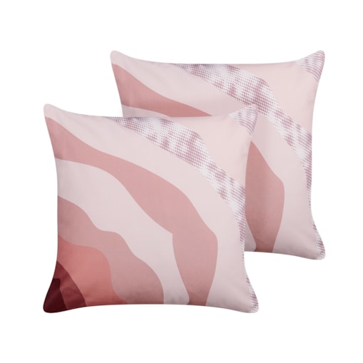 2 poduszki ogrodowe we wzór abstrakcyjny 45 x 45 cm różowe CAMPEI