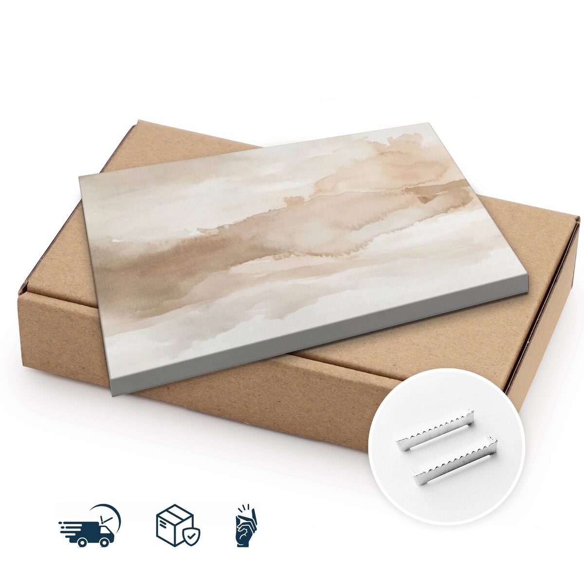 Obraz Na Płótnie Do Salonu Sypialni Beżowy Mural Abstrakcja Styl Boho 70x50cm