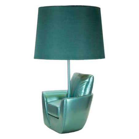 Lampa stołowa Midcentury, kolor turkusowy, żywica syntetyczna i żelazo, 26 x 26 x 43 cm, 1 x E27, max. 40 W, do salonu i sypialni, Mauro Ferretti