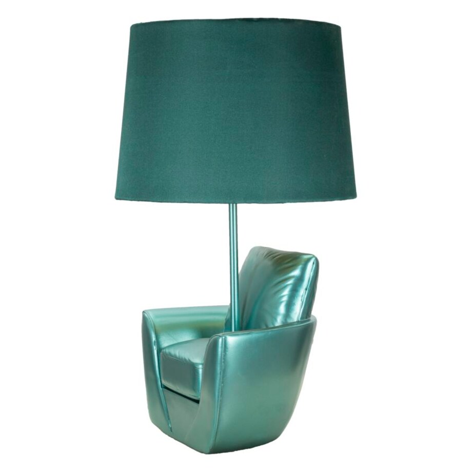 Lampa stołowa Midcentury, kolor turkusowy, żywica syntetyczna i żelazo, 26 x 26 x 43 cm, 1 x E27, max. 40 W, do salonu i sypialni, Mauro Ferretti