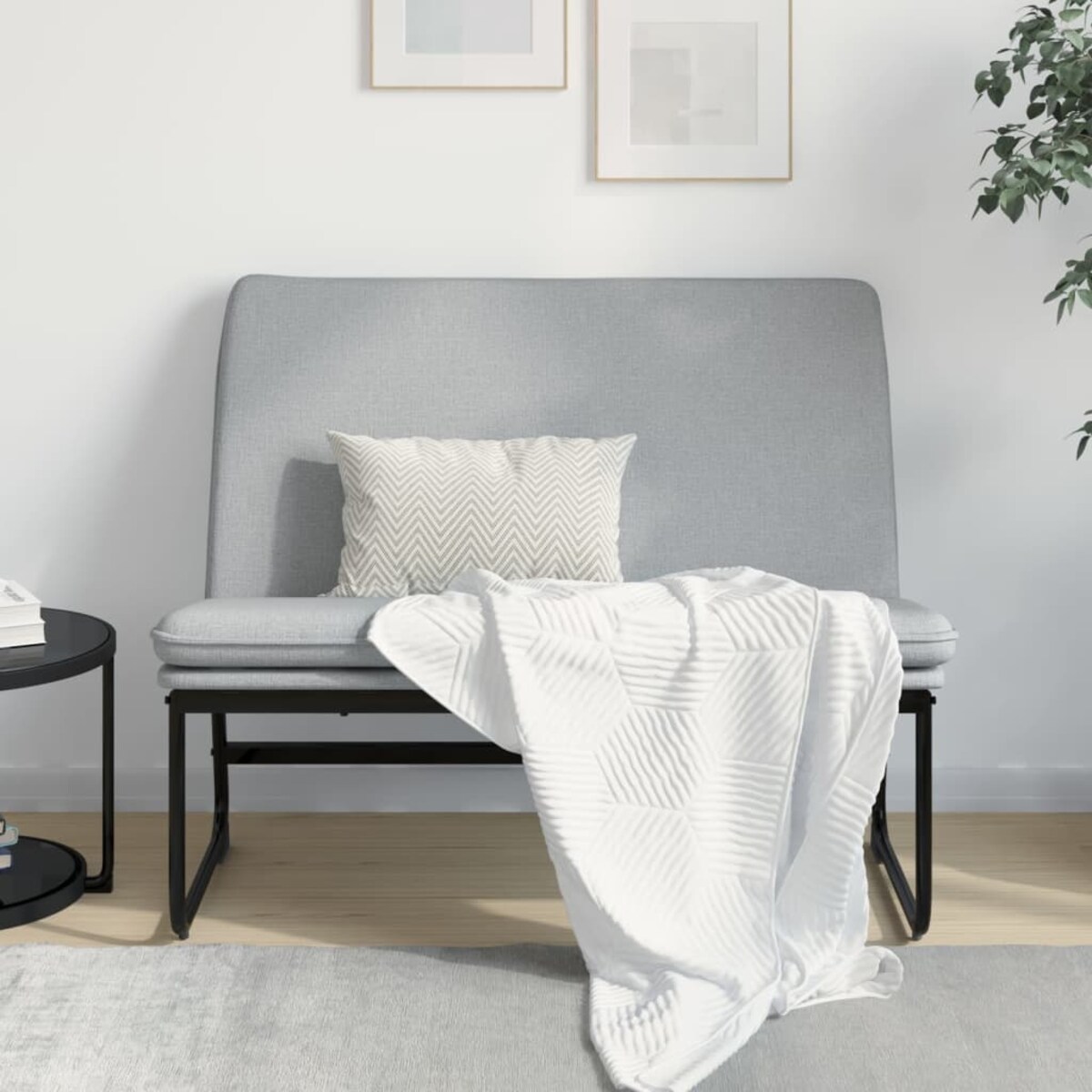 vidaXL Ławka, jasnoszara, 100x75x76 cm, tapicerowana tkaniną