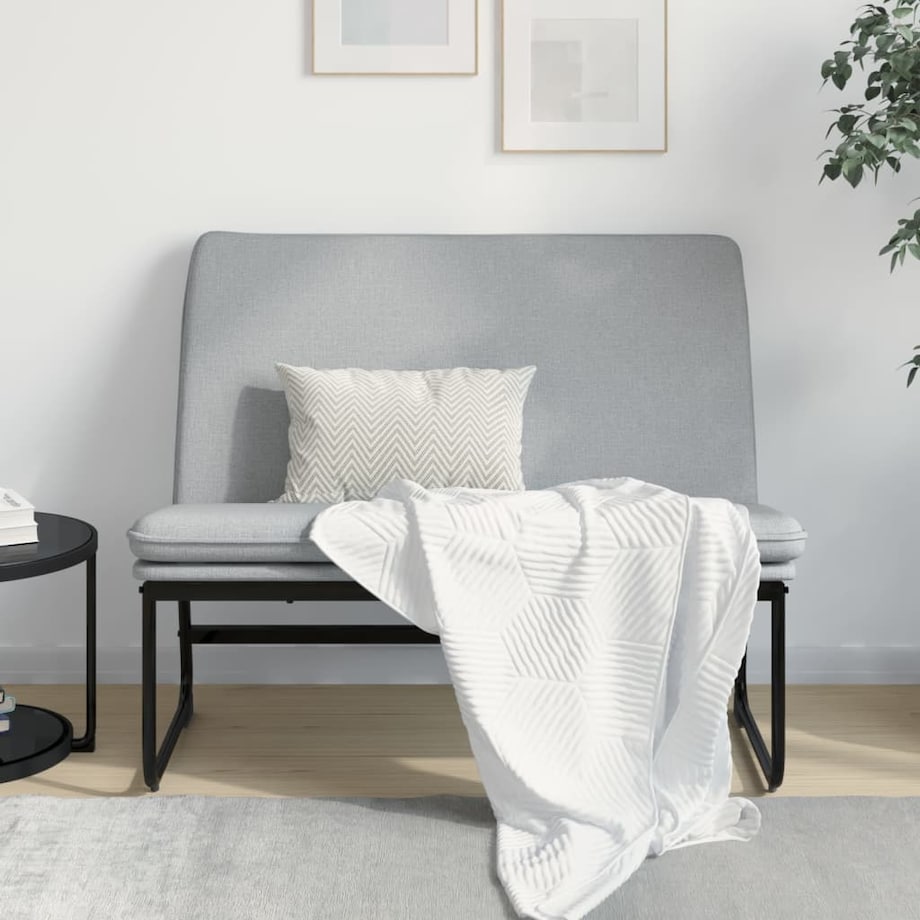 vidaXL Ławka, jasnoszara, 100x75x76 cm, tapicerowana tkaniną